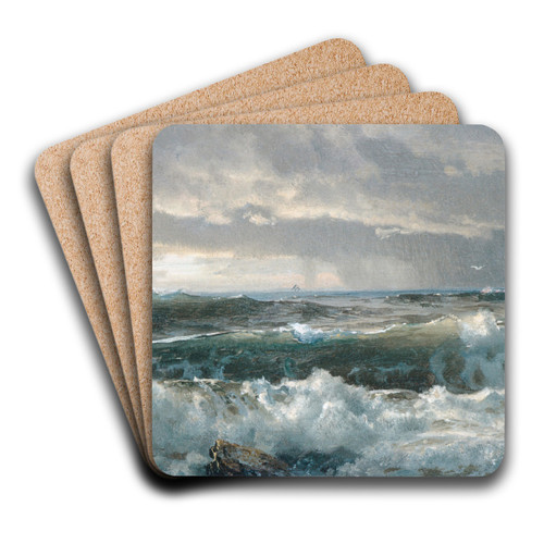 Surf on Rocks by William Trost Richards Art Drink Coaster set