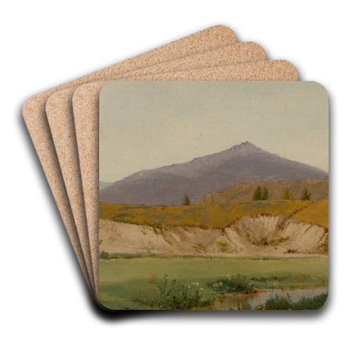 Landscape with Mountains by John William Hill Art Drink Coaster set