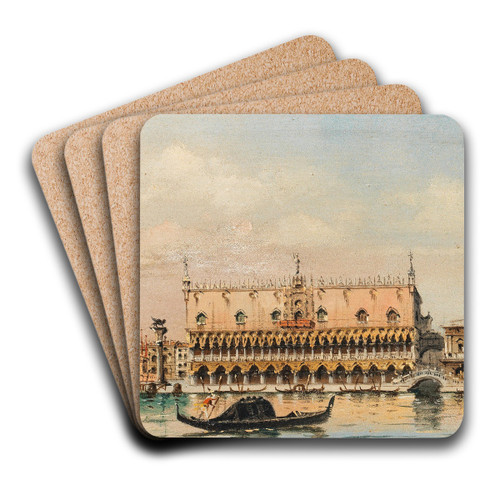 View of St Marks Square with Campanile by Marco Grubas Art Drink Coaster set