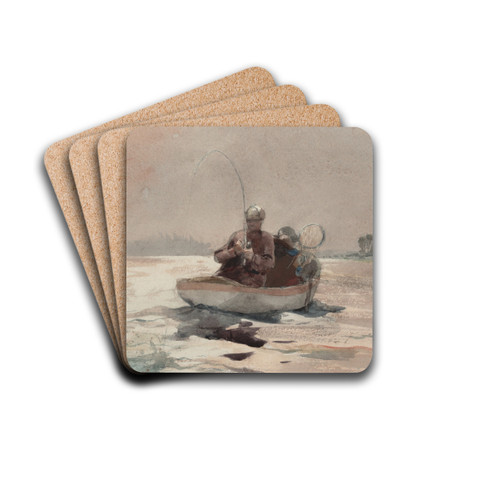 Bass Fishing -Florida by Winslow Homer Drink Coasters - set of 4 Bass Fishing -Florida by Winslow Homer Drink Coasters - set of 4