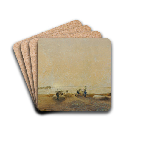 Landschaft am Neusiedlersee by Ludwig Ferdinand Schnorr von Carolsfeld Drink Coasters - set of 4 Landschaft am Neusiedlersee by Ludwig Ferdinand Schnorr von Carolsfeld Drink Coasters - set of 4