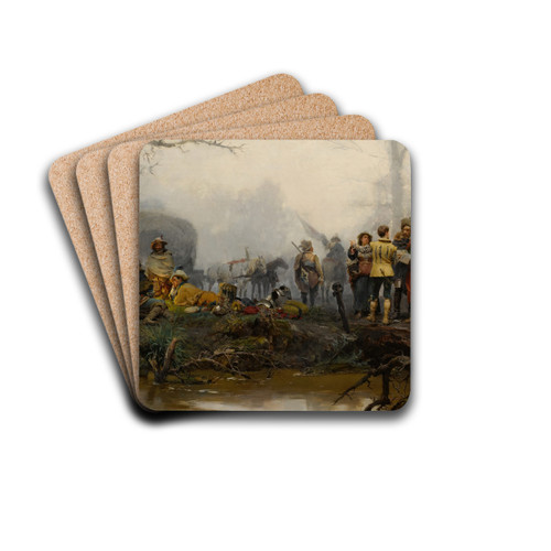 The Encampment by Cesare Auguste Detti Drink Coasters - set of 4 The Encampment by Cesare Auguste Detti Drink Coasters - set of 4