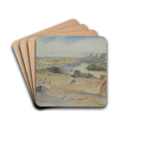 Philae, Egypt by Edward Lear Drink Coasters - set of 4 Philae, Egypt by Edward Lear Drink Coasters - set of 4