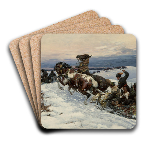 Return from the hunt by Bohdan von Kleczynski Art Drink Coaster set Return from the hunt by Bohdan von Kleczynski Art Drink Coaster set