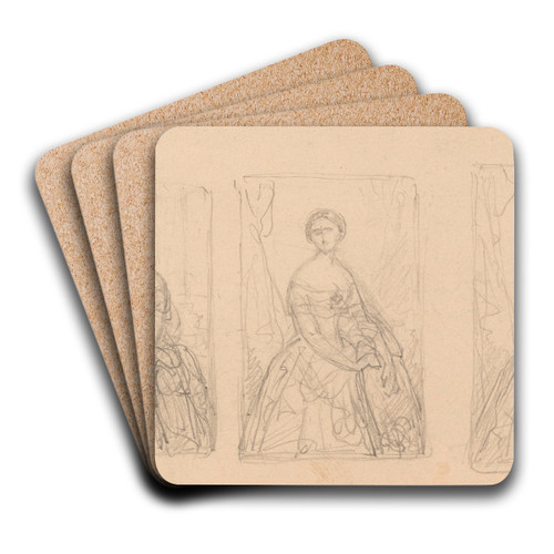 Portrait of a Woman by Nicaise De Keyser Art Drink Coaster set