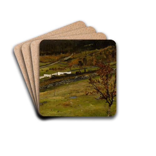 Autumn Landscape, ylo by Gerhard Munthe Drink Coasters - set of 4