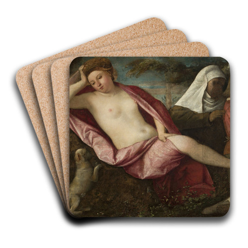 Village concert by Cariani Art Drink Coaster set