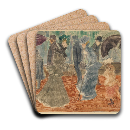 Rainy Day, Boston by Maurice Prendergast Art Drink Coaster set