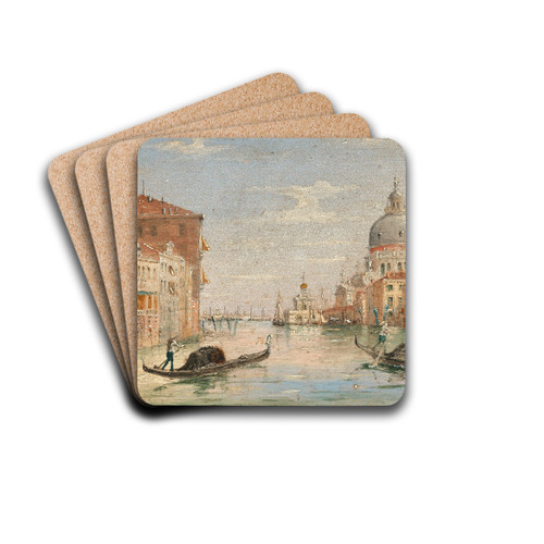 Venice, a View of the Grand Canal by Marco Grubas Drink Coasters - set of 4 Venice, a View of the Grand Canal by Marco Grubas Drink Coasters - set of 4