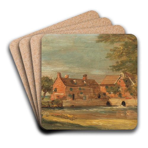 Flatford Mill by John Constable Art Drink Coaster set