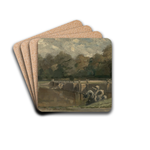 Neptun's Pool in Versailles by Charles Franois Daubigny Drink Coasters - set of 4