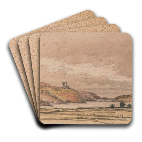 Dolbadarn Castle by James Ward Art Drink Coaster set