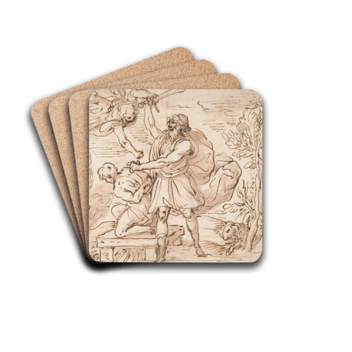 Abraham about to Sacrifice Isaac by Domenico Gargiulo Drink Coasters - set of 4
