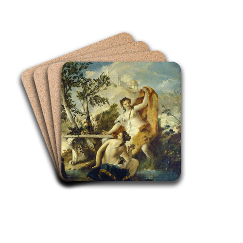 Carlo and Ubaldo Resisting The Enchantments of Armida's Nymphs by Giovanni Antonio Guardi Drink Coasters - set of 4 Carlo and Ubaldo Resisting The Enchantments of Armida's Nymphs by Giovanni Antonio Guardi Drink Coasters - set of 4