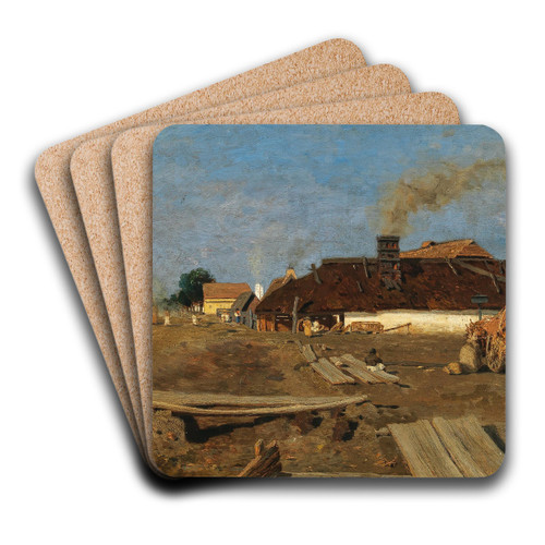 A Village Road in Szolnok by Tina Blau Art Drink Coaster set