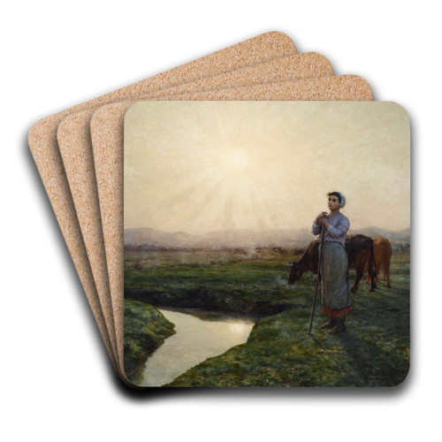 Le matin by Jules Breton Art Drink Coaster set