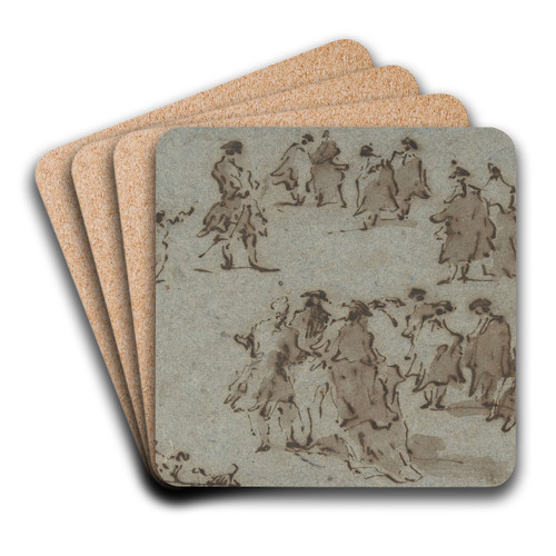 Studies for Groups of Walking Dressed Figures by Francesco Guardi Art Drink Coaster set