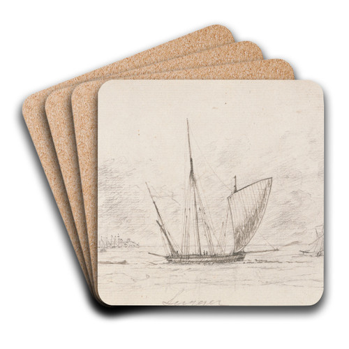 Shipping Scene by Charles Golding Constable Art Drink Coaster set