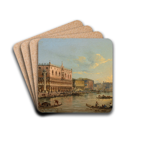 The Doge's Palace and Grand Canal, Venice by Giovanni Grubacs Drink Coasters - set of 4
