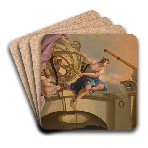 An Allegory Of Astronomy by After Jacques De Lajoue Art Drink Coaster set