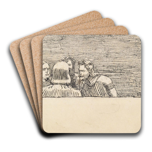 Illustrasjon til 'Hkon jarls saga' i Snorre Sturlason, Kongesagaer, Kristiania 1899 by Christian Krohg Art Drink Coaster set
