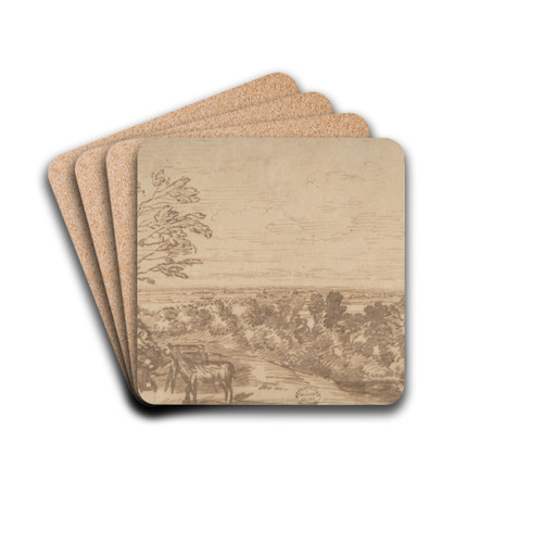 Landscape with figures by Jan Lievens Drink Coasters - set of 4