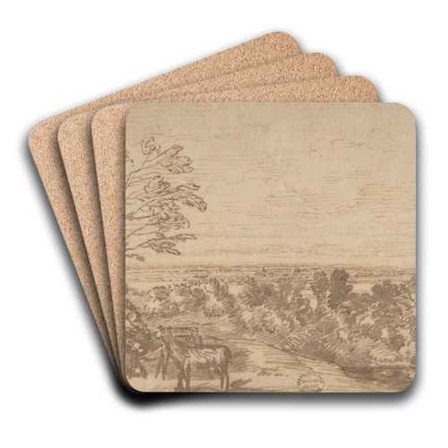 Landscape with figures by Jan Lievens Art Drink Coaster set
