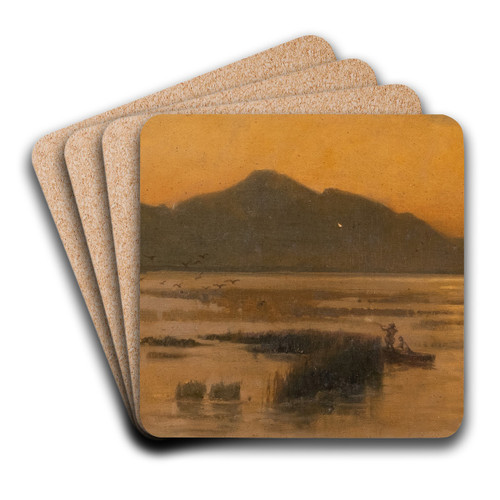 Evening at lake Chiemsee by Karl Raupp Art Drink Coaster set