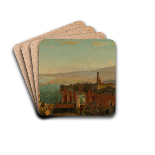 Mt. Aetna from Taormina by William Stanley Haseltine Drink Coasters - set of 4