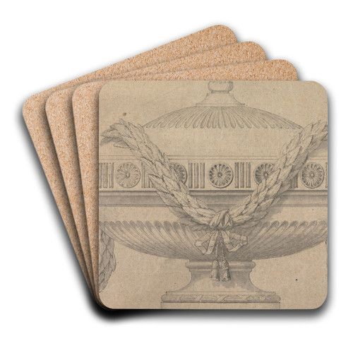Design for an Urn. by Joseph Wilton Art Drink Coaster set Design for an Urn. by Joseph Wilton Art Drink Coaster set