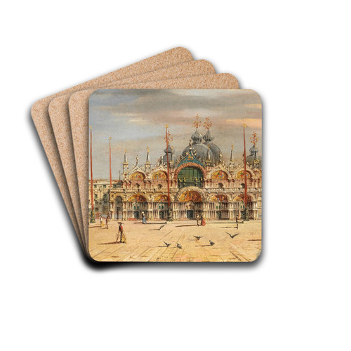Venice, a view of St Marks Square by Marco Grubas Drink Coasters - set of 4 Venice, a view of St Marks Square by Marco Grubas Drink Coasters - set of 4