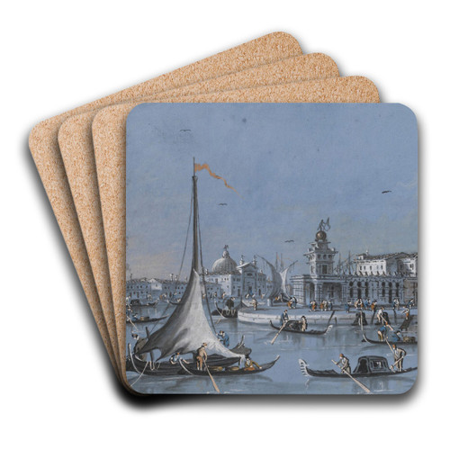 Santa Maria Della Salute, Venice And The Punta DellaDogana by Giacomo Guardi Art Drink Coaster set