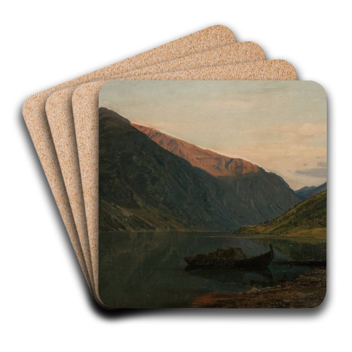 Aftenstemning, Fjrland by Amaldus Nielsen Art Drink Coaster set
