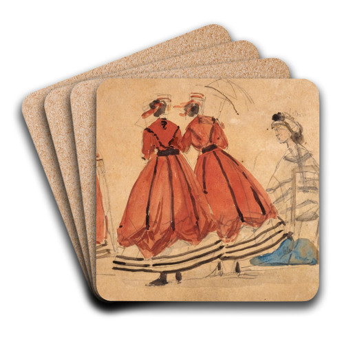 Etude de costumes by Eugne Boudin Art Drink Coaster set