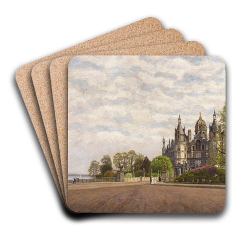 Blick auf Schloss Schwerin by Carl Malchin Art Drink Coaster set