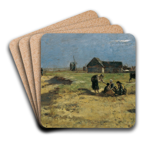 Landschaft aus Cayeux by Rudolf Ribarz Art Drink Coaster set
