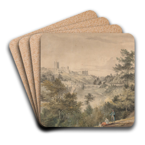 View of Richmond Castle, Yorkshire by Paul Sandby Art Drink Coaster set