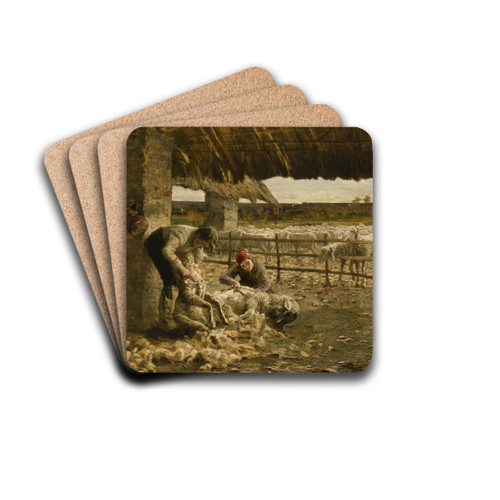 The Sheepshearing by Giovanni Segantini Drink Coasters - set of 4
