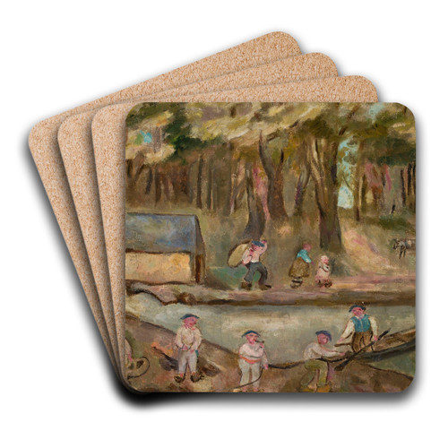 Myn nad rzek by Tadeusz Makowski Art Drink Coaster set Myn nad rzek by Tadeusz Makowski Art Drink Coaster set