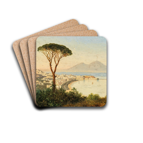 Blick auf die Bucht von Neapel by Albert Zimmermann Drink Coasters - set of 4