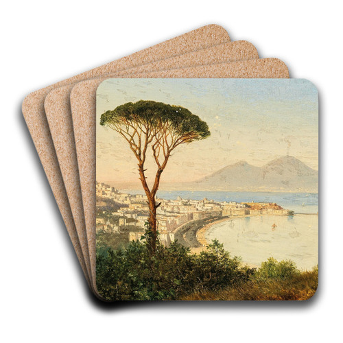 Blick auf die Bucht von Neapel by Albert Zimmermann Art Drink Coaster set