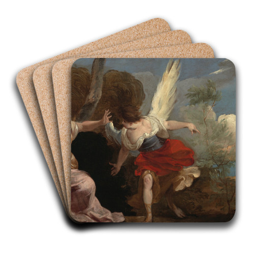 Hagar and the Angel by Francesco Maffei Art Drink Coaster set