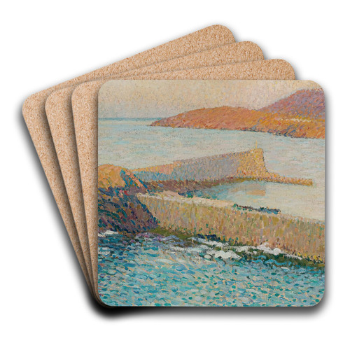 Collioure, La Chapelle Sur La Digue by Henri Martin Art Drink Coaster set