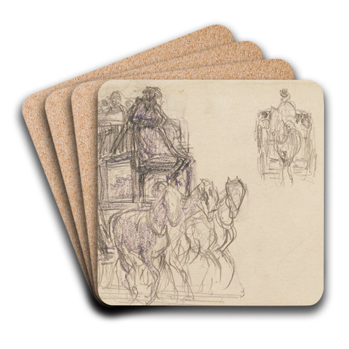 Omnibus et fiacres by Frdric Houbron Art Drink Coaster set Omnibus et fiacres by Frdric Houbron Art Drink Coaster set
