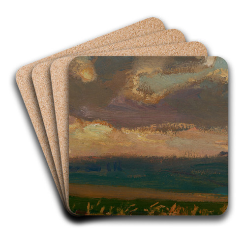 Fields at Proszowice by Jan Stanislawski Art Drink Coaster set