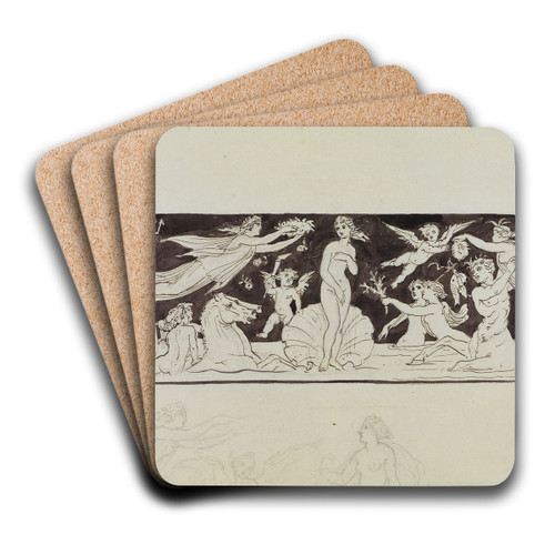 Geburt der Aphrodite by Moritz von Schwind Art Drink Coaster set