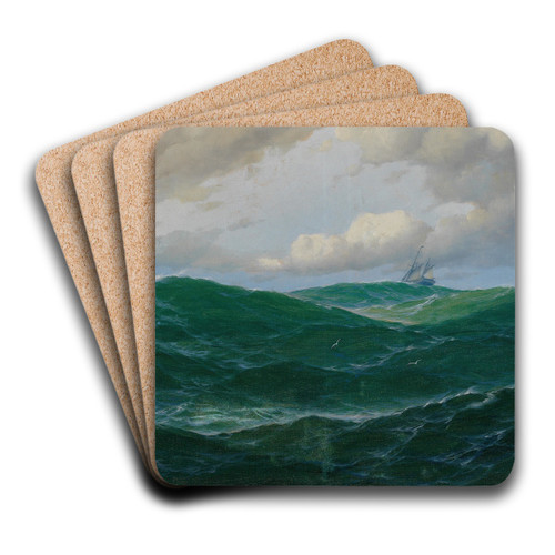 Ship on Rough Seas by Max Jensen Art Drink Coaster set Ship on Rough Seas by Max Jensen Art Drink Coaster set