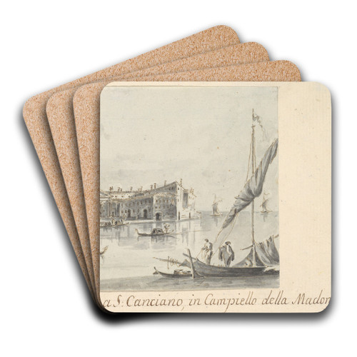 The Island of San Giorgio Maggiore by Giacomo Guardi Art Drink Coaster set