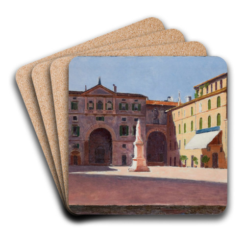 Piazza di Dante in Verona by Aleksander Gierymski Art Drink Coaster set