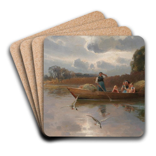 Hay Boat on Lake Chiemsee by Karl Raupp Art Drink Coaster set